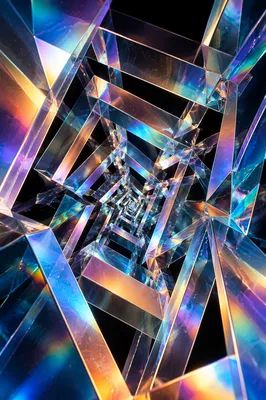 Iridescent Glass Prism Tunnel Background
