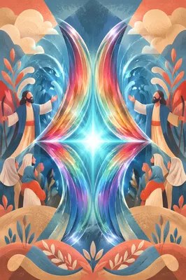 Iridescent Glass Vortex Symmetry Background