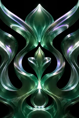 Iridescent Emerald Glass Abstract Background