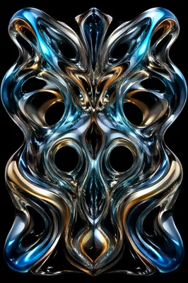 Iridescent Glass Symmetry on Black