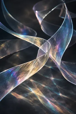 Iridescent Glass Ribbons Abstract Background