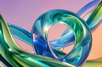 Iridescent Glass Ribbon Abstract Background