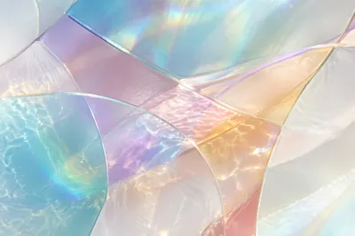 Iridescent Glass Abstract Background with Soft Refractions