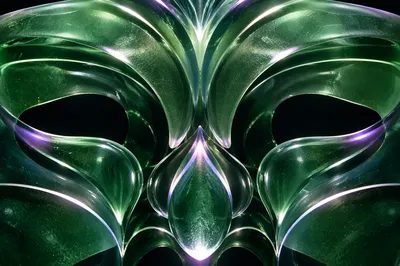 Iridescent Emerald Glass Abstract Background