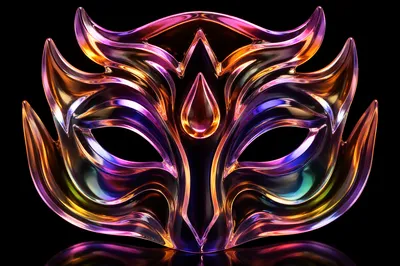 Iridescent Glass Mask Abstract Background