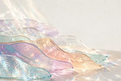 Iridescent Glass Waves Faith Background