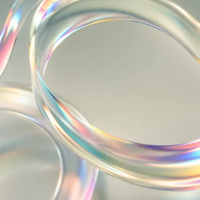 Iridescent Glass Torus Abstract Background
