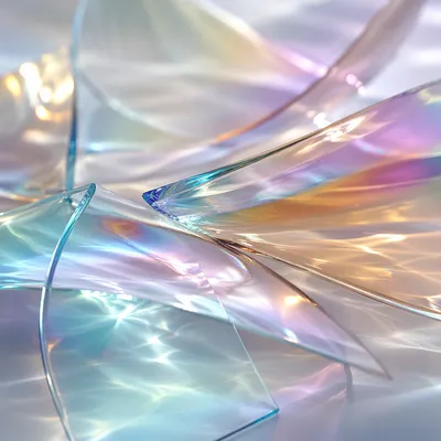 Iridescent Glass Abstract Background with Soft Refractions