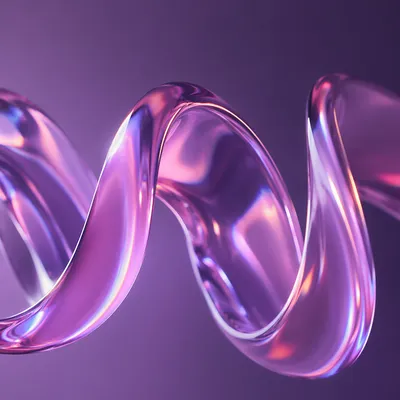 Iridescent Glass Ribbon Abstract Purple Background