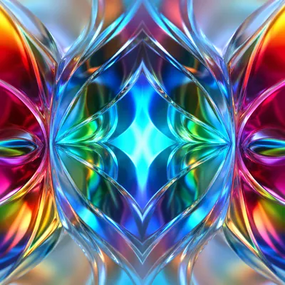 Iridescent Glass Vortex Symmetry Background