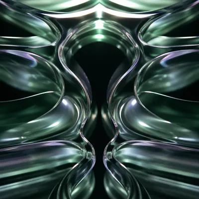 Iridescent Emerald Glass Abstract Background