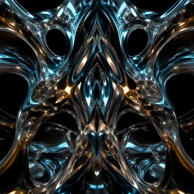 Centered Iridescent Glass Abstract Sculpture