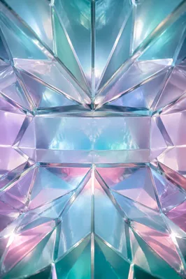 Iridescent Glass Crystal Wall Background