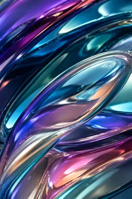 Iridescent Glass Ribbons Abstract Background