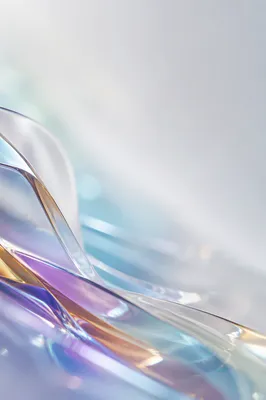 Iridescent Glass Wave Abstract Background