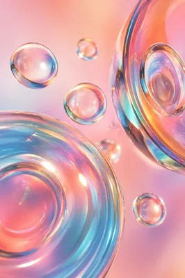 Iridescent Glass Spheres Abstract Pastel Background