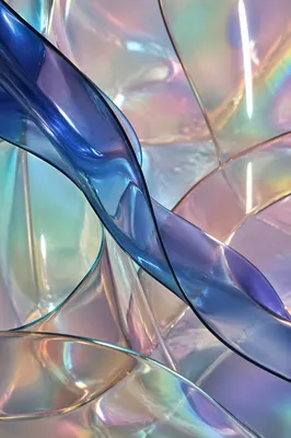 Iridescent Glass Membranes Abstract Blue Background