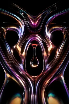 Iridescent Glass Symmetry on Black