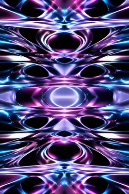 Iridescent Glass Ribbons in Black Void