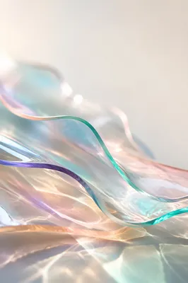 Iridescent Glass Waves Abstract Background