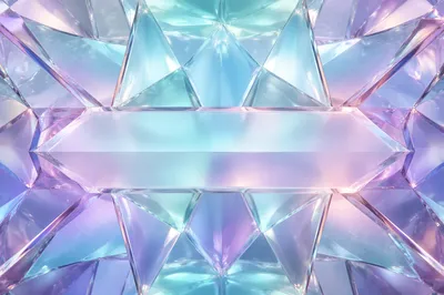 Symmetrical Iridescent Glass Crystal Wall