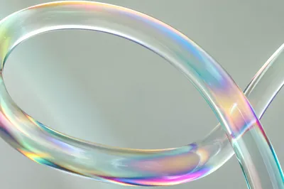 Iridescent Glass Torus Abstract Background