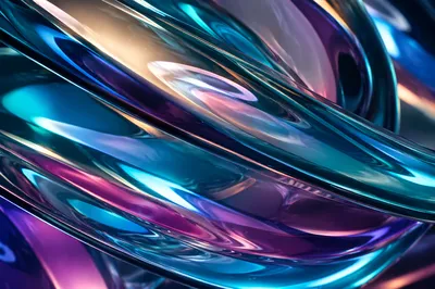 Iridescent Glass Ribbons Abstract Background