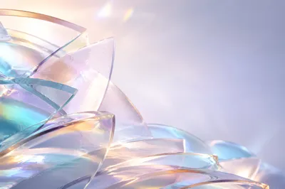 Iridescent Glass Wave Abstract Background