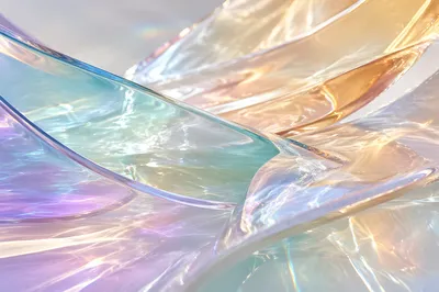 Iridescent Glass Abstract Background with Soft Refractions