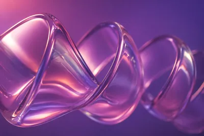 Iridescent Glass Ribbon Abstract Purple Background