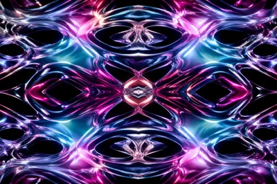 Iridescent Glass Ribbons in Black Void