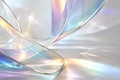 Iridescent Glass Ribbons Abstract Background