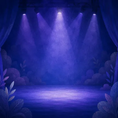 Empty Stage in Blue Purple Light
