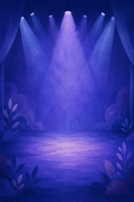 Empty Stage in Blue Purple Light