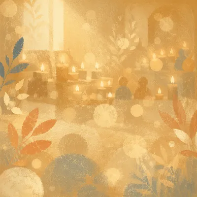 Warm Gold and Cream Bokeh Lights