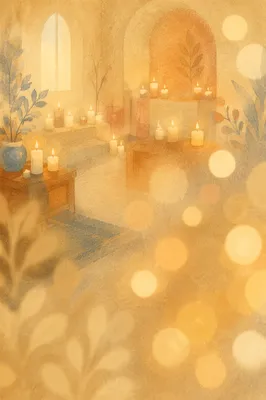 Warm Gold and Cream Bokeh Lights