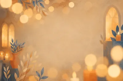 Warm Gold Cream Bokeh Chapel Background