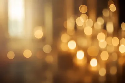 Warm Gold Chapel Bokeh Background