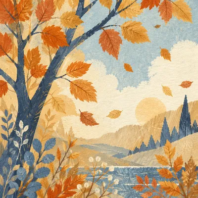 Golden Autumn Leaves in Warm Sunlight