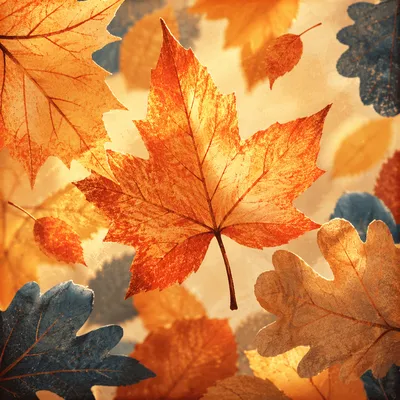 Golden Autumn Leaves Warm Light Background