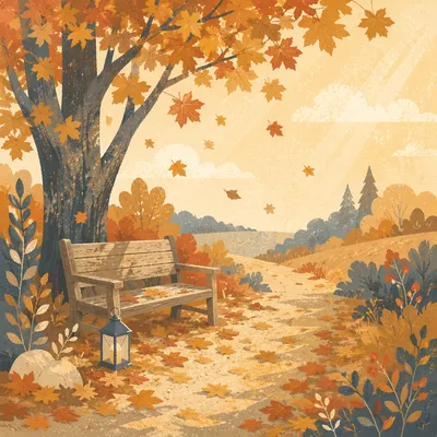 Golden Autumn Prayer Garden Path