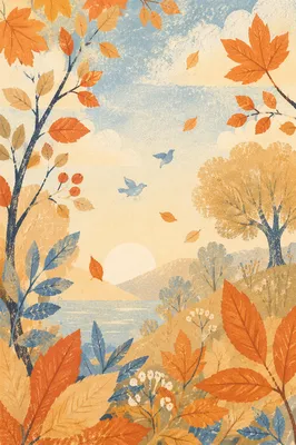 Golden Autumn Leaves in Warm Sunlight