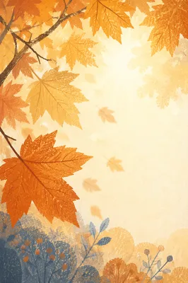 Golden Autumn Leaves in Warm Sunlight