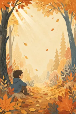 Golden Autumn Leaves Woodland Background
