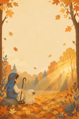 Golden Autumn Leaves Woodland Background