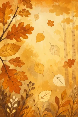 Falling Autumn Leaves in Golden Light