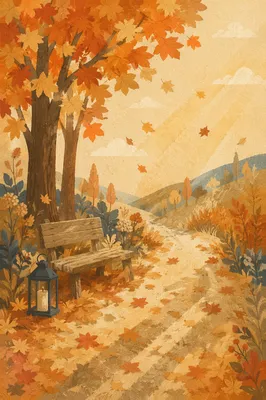 Golden Autumn Prayer Garden Path