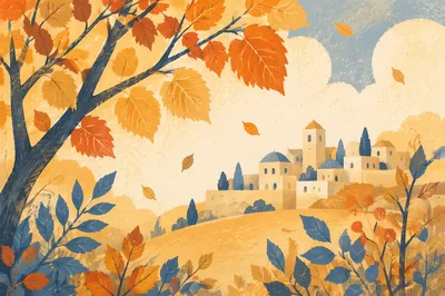 Golden Autumn Leaves in Warm Sunlight