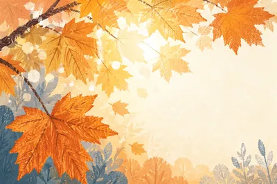 Golden Autumn Leaves in Warm Light