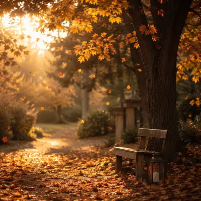 Golden Autumn Prayer Garden Path